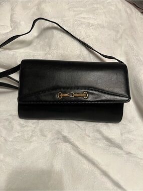 Vintage Celine Horsebit Classic Black Leather Shoulder bag